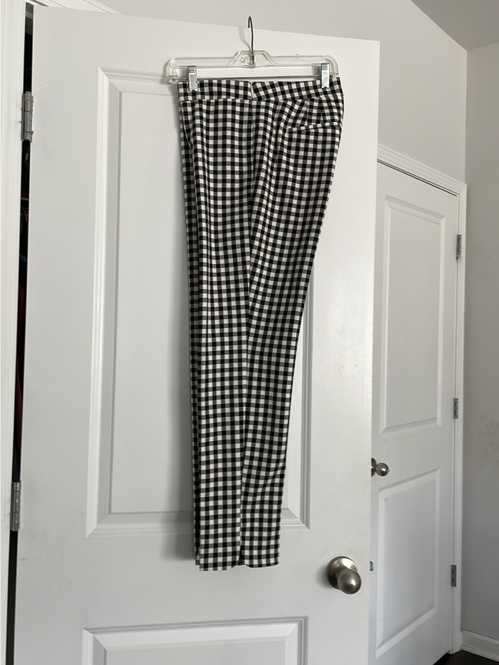 Talbots Chatham Ankle Gingham Pants Size 6 Black White Slim Leg Preppy Academia
